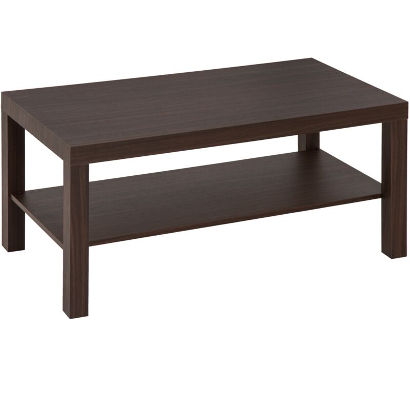foto del prodotto easycomfort tavolino da salotto rettangolare classico con ripiano portaoggetti in legno 90 45 44.5cm