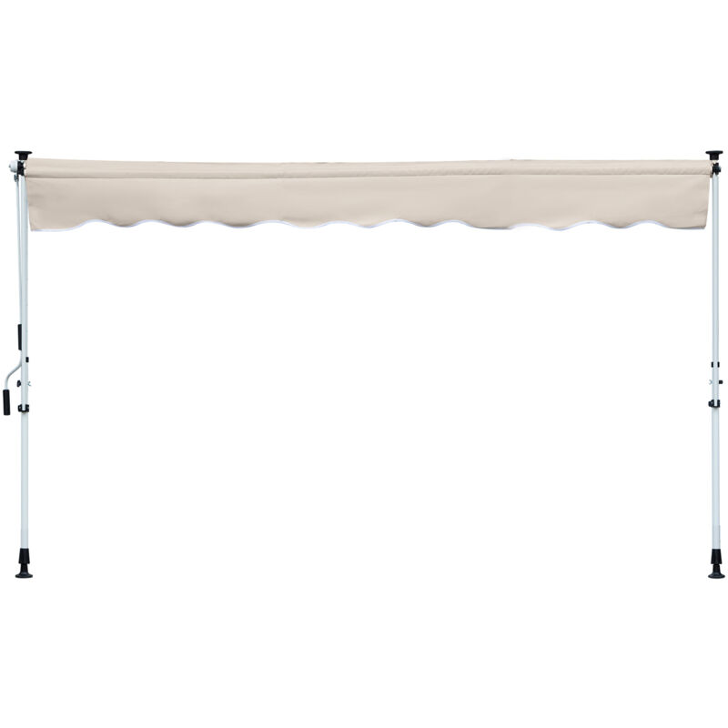 foto del prodotto easycomfort tenda da sole a bracci 4x1.2m con manovella e struttura telescopica, cachi