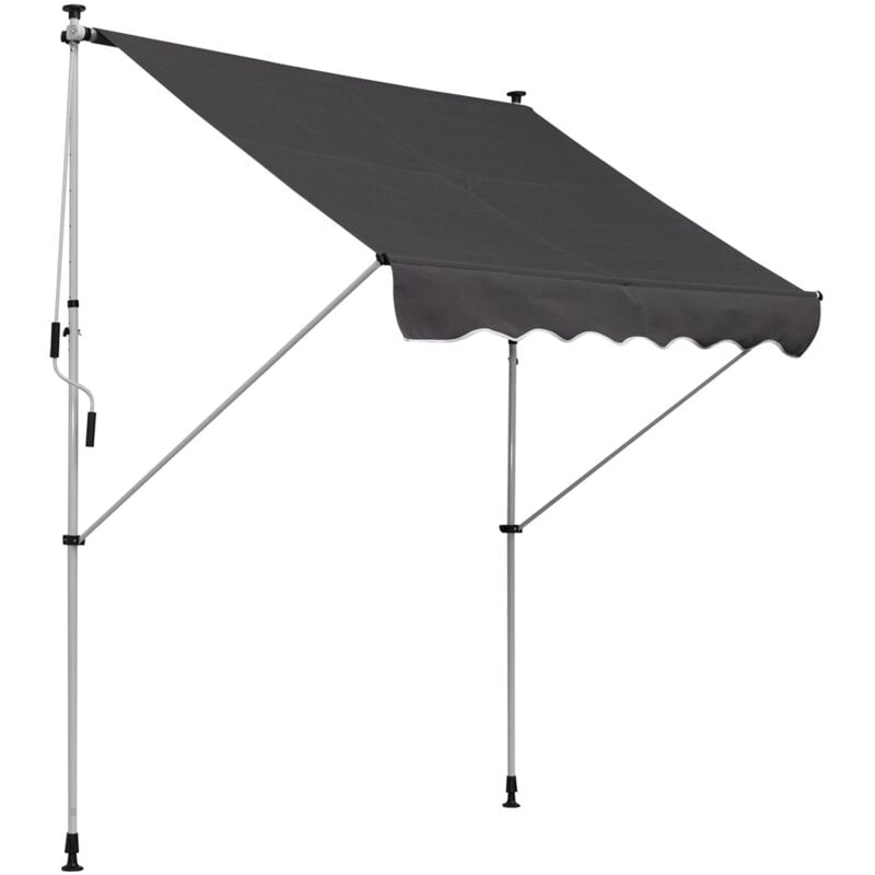 foto del prodotto easycomfort tenda da sole da esterno 2x1.5m a rullo con manovella, altezza e angolazione regolabile, grigio