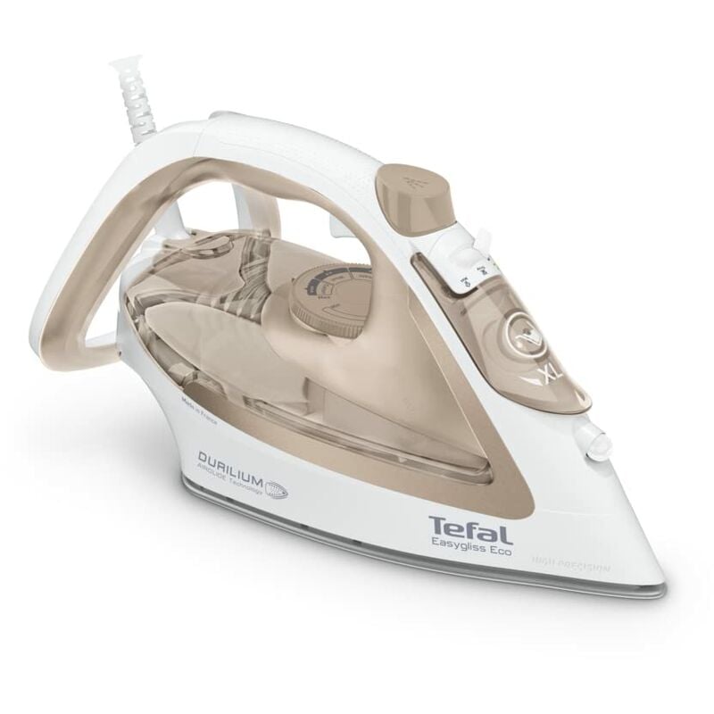 foto del prodotto easygliss eco, ferro a vapore, 2800 watt, colpo a vaporen240 g min, 88 riciclabile, modalit eco, mocha bianco, fv5780 tefal