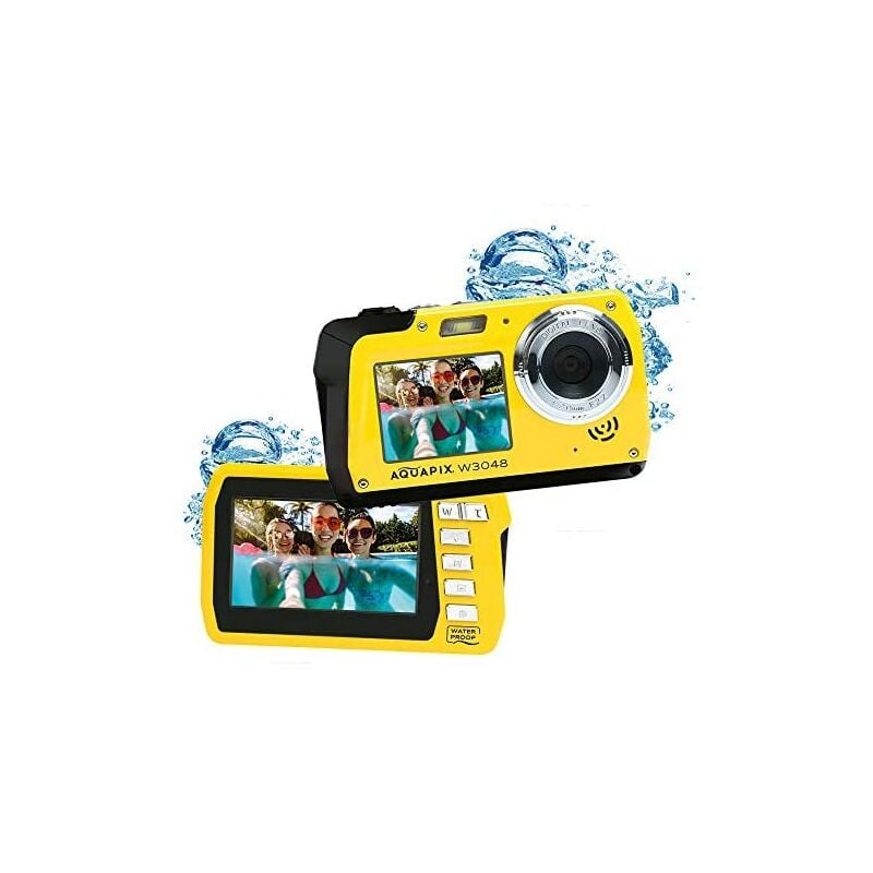 foto del prodotto easypix w3048 edge yellow fotocamera subacquea, doppio schermo da 48mp