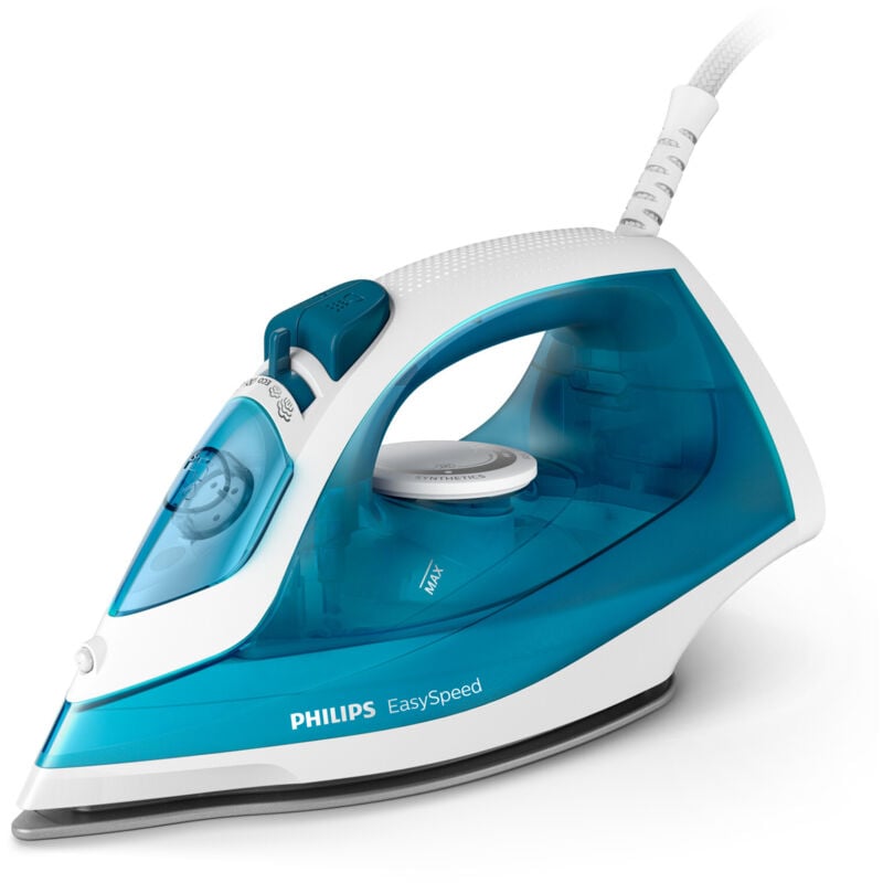 foto del prodotto easyspeed gc1744 20 ferro da stiro a vapore 2000w piastra antiaderente blu bianco philips