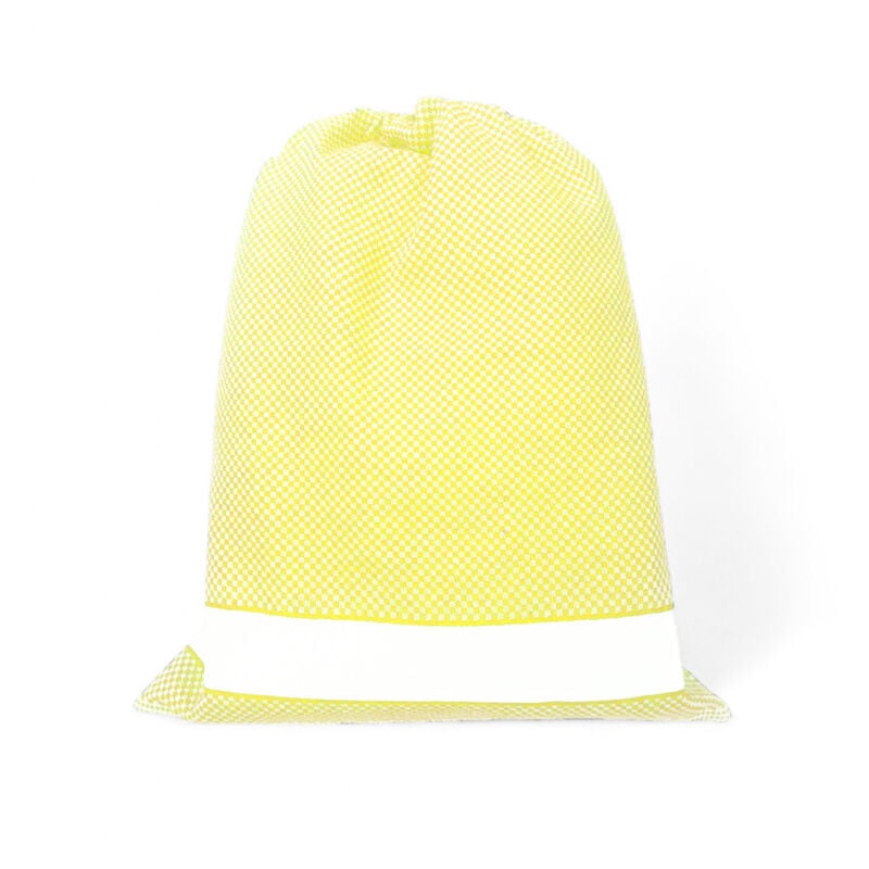 foto del prodotto easyzip sacca asilo con nome tela aida da ricamare sacca in puro cotone, disponibile in 9 colori, resistente e made in italy giallo cm. 40x50