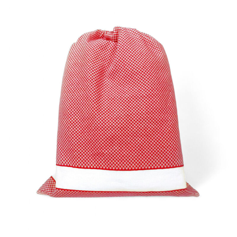 foto del prodotto easyzip sacca asilo con nome - tela aida da ricamare - sacca in puro cotone, disponibile in 9 colori, resistente e made in italy rosso cm. 40x50