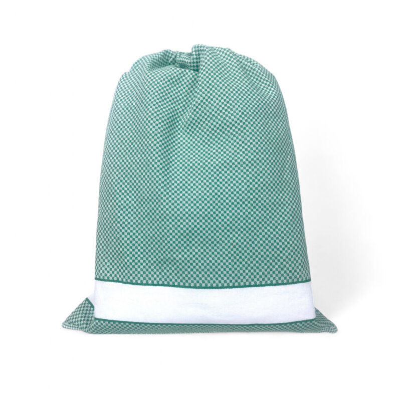 foto del prodotto easyzip sacca asilo con nome tela aida da ricamare sacca in puro cotone, disponibile in 9 colori, resistente e made in italy verde cm. 40x50