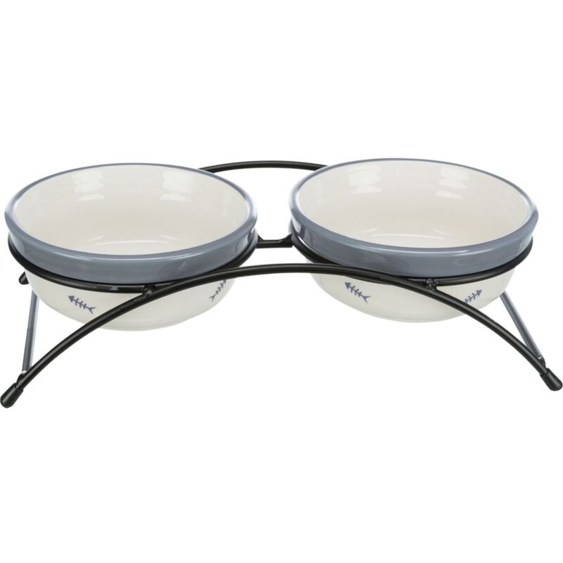 foto del prodotto eat on feet set ciotole ceramica 2 0.25l diametro 12.5cm colore bianco blu grigio