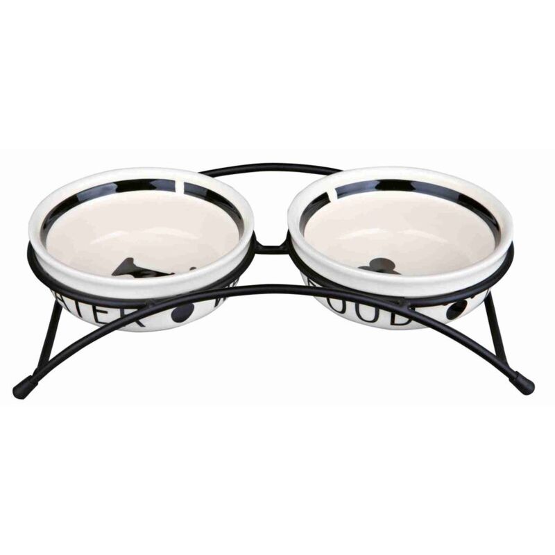foto del prodotto eat on feet set di ciotole in ceramica bianco nero 2 0.25l diametro 13cm