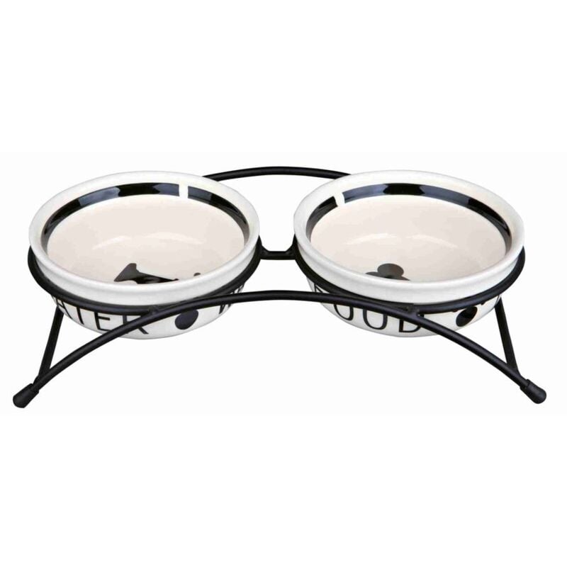 foto del prodotto eat on feet set di ciotole in ceramica bianco nero 2x2.6l diametro 25cm