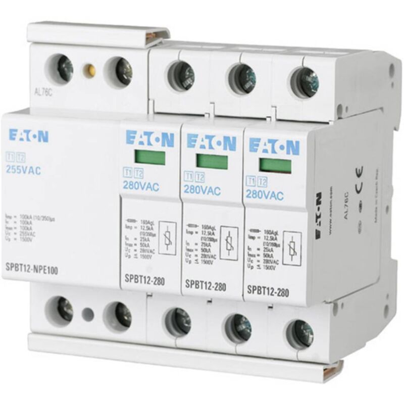 foto del prodotto eaton 158332 spbt12 280 3 npe scaricatore di sovratensioni protezione da sovratensioni per armadi di distribuzione 1 p