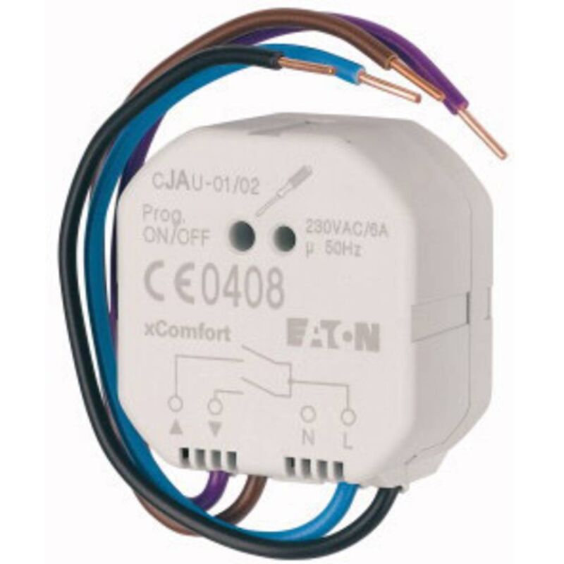 foto del prodotto eaton cjau 01 02 xcomfort attuatore per tapparelle potenza di commutazione max 1380 w