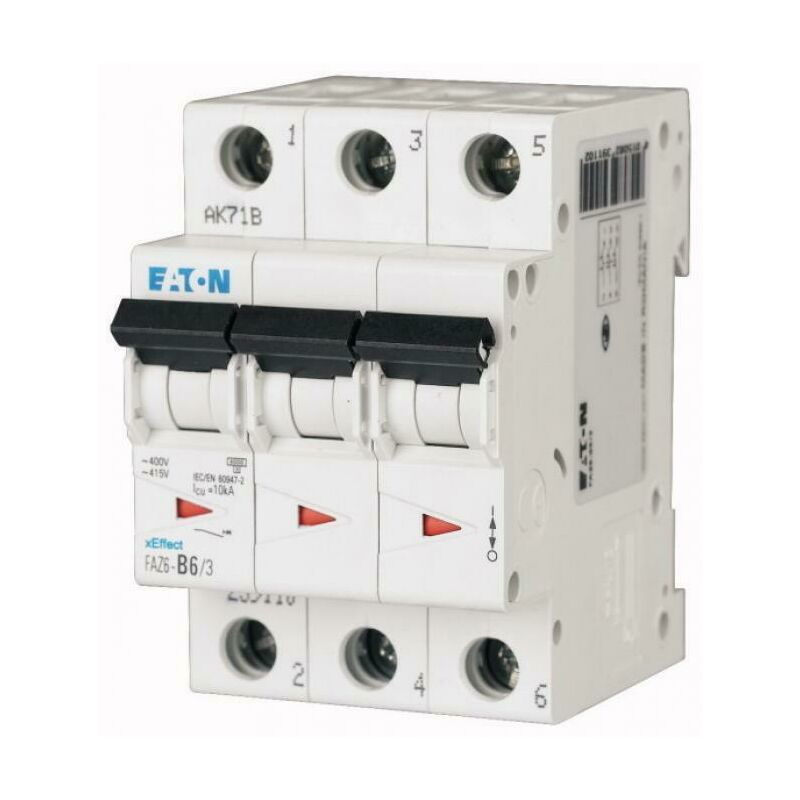 foto del prodotto eaton faz6 c16 3 interruttore magnetotermico automatico 6ka 3p c 16a 239148