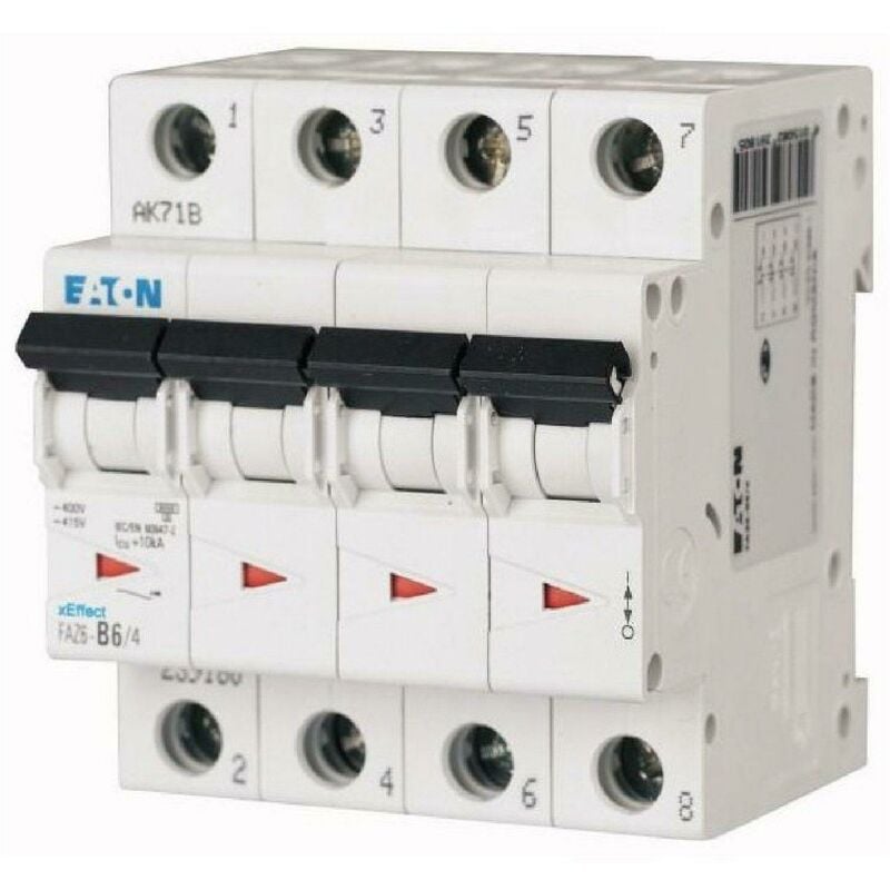 foto del prodotto eaton faz6 c32 4 interruttore magnetotermico 6ka 4poli c 32a 239221