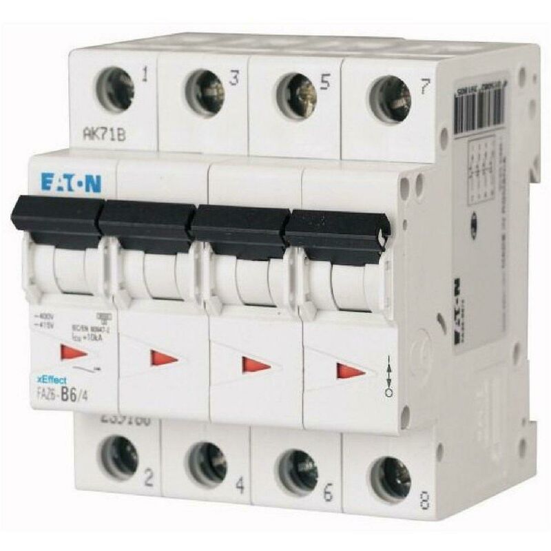 foto del prodotto eaton faz6 c40 4 interruttore magnetotermico 6ka 4p c 40a 239222