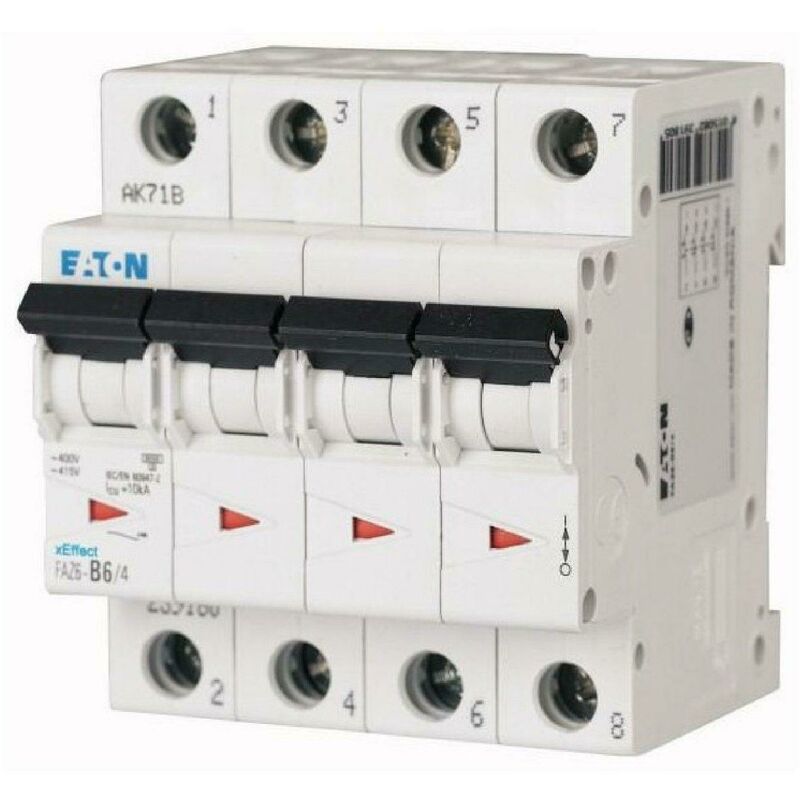 foto del prodotto eaton faz6 c50 4 interruttore magnetotermico 6ka 4poli c 50a 239223