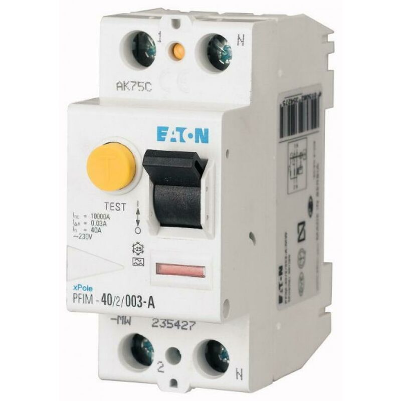 foto del prodotto eaton interruttore differenziale modulare puro 2x40a 0,03a 235394