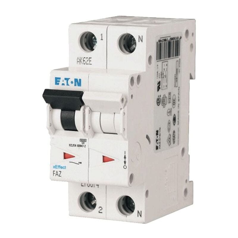 foto del prodotto eaton interruttore magnetotermico faz6 25a 1p n 6ka c 2 moduli 239076