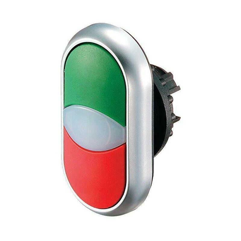 foto del prodotto eaton m22 ddl gr pulsante doppio impulso luminoso verde e rosso 216698