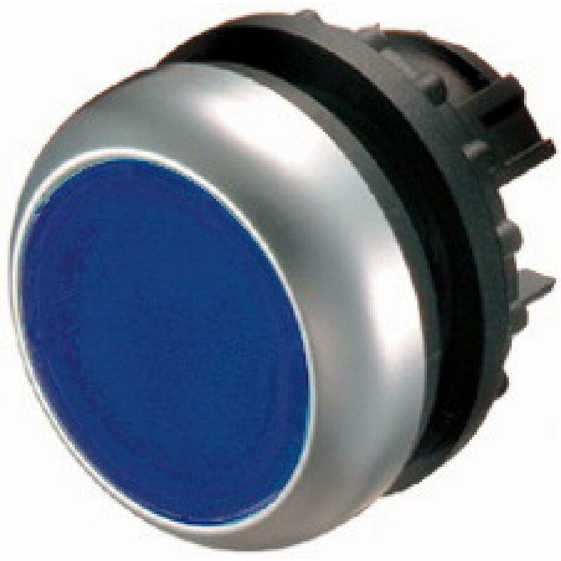 foto del prodotto eaton m22 dl b pulsante piatto luminoso filo ghiera blu color titanio 216931