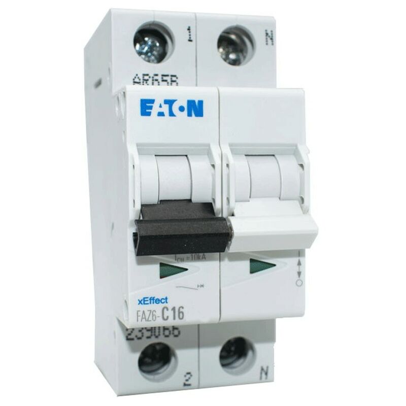 foto del prodotto eaton magnetotermico faz6 16a 1p n curva c 6ka 2 moduli 239066