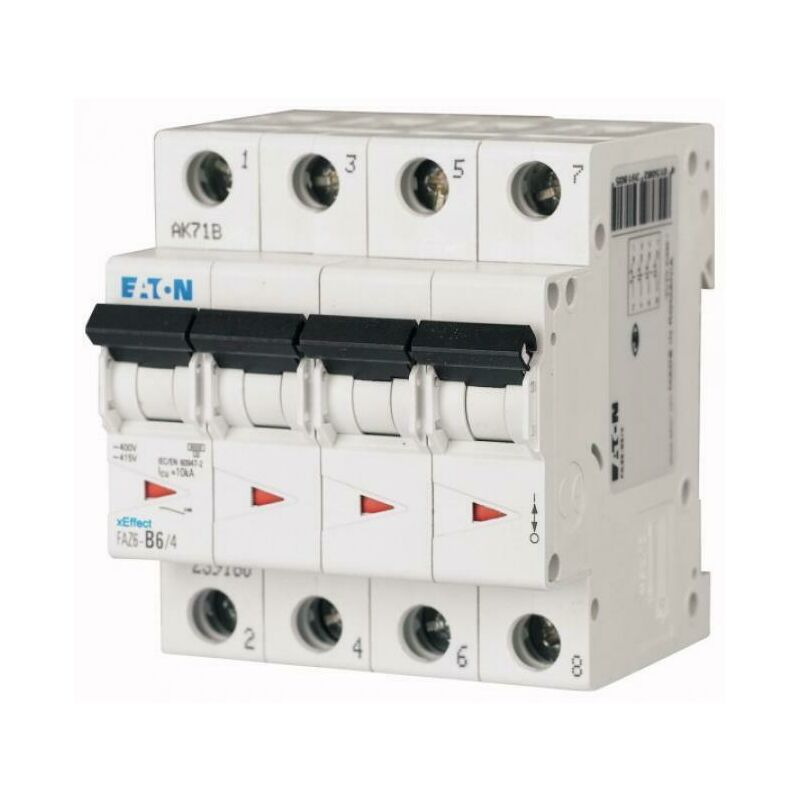 foto del prodotto eaton moeller faz6 c10 4 interruttore magnetotermico modulare 6ka 4p c 10a