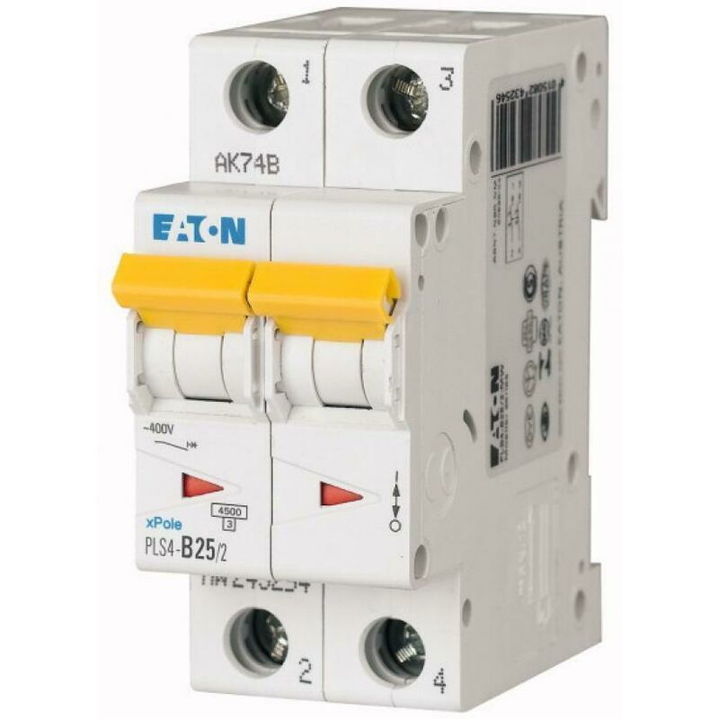 foto del prodotto eaton pls4 c25 2 interruttore magnetotermico automatico modulare 4,5ka 2p c 25a 243280