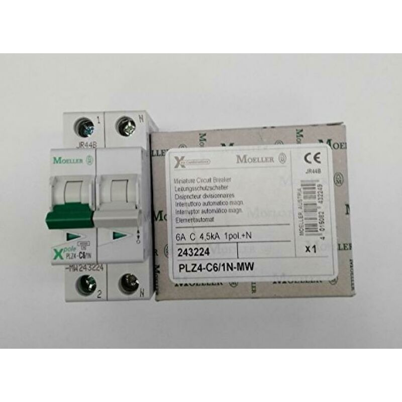 foto del prodotto eaton plz4 c6 1n interruttore magnetotermico 4,5ka 1n c 6a