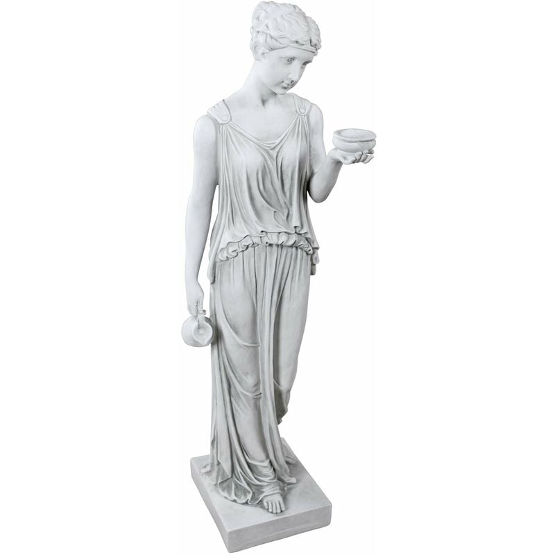 foto del prodotto ebe la dea della giovinezza statua grega da giardino, poliresina, pietra antica, grande 81 cm design toscano