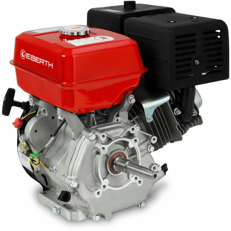 foto del prodotto eberth 13cv 9,56kw motore a scoppio 4 tempi, motore a 4 tempi, motore a benzina, motore benzina albero conico 22mm, protezione olio bassa, 389cc