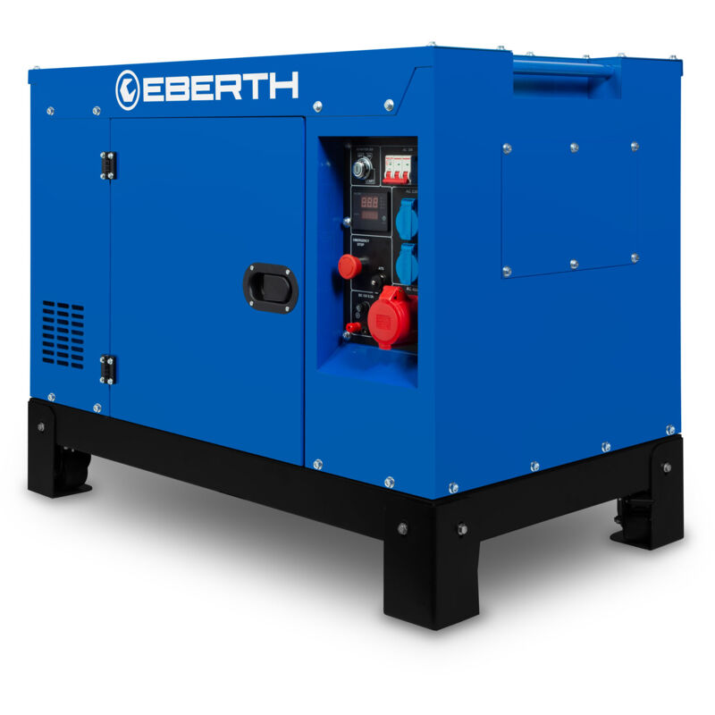 foto del prodotto eberth 15000watt generatore di corrente diesel, generatore di emergenza, motore diesel 4 tempi da 24,5cv, trifase con 1x 400v, 2x 230v, 1x 12v
