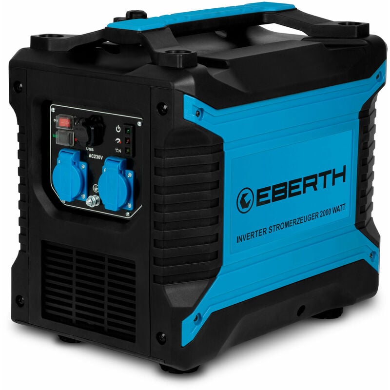 foto del prodotto eberth 2000 watt generatore di corrente inverter 3 cv, gruppo elettrogeno 2x 230v con motore a benzina 4 tempi, 2x usb, generatore di corrente
