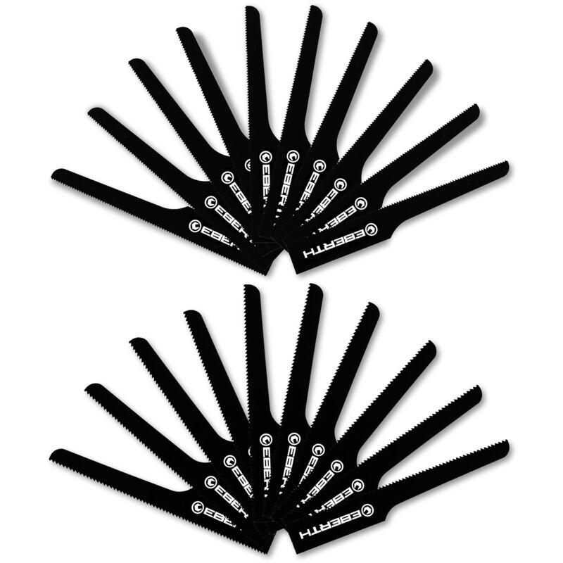 foto del prodotto eberth 20x lama per seghetto alternativo 10x t18 e 10x t24 , lunghezza 95 mm, ricambio, lame per sega pneumatica iw8 p38, lame con 18 e 24 denti