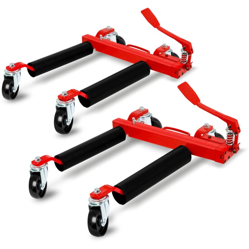 foto del prodotto eberth 2x cric idraulico per auto 2 pezzi , portata 680 kg ciascuno, larghezza max pneumatico 300 mm, larghezza minima 345 mm, massima 630 mm,