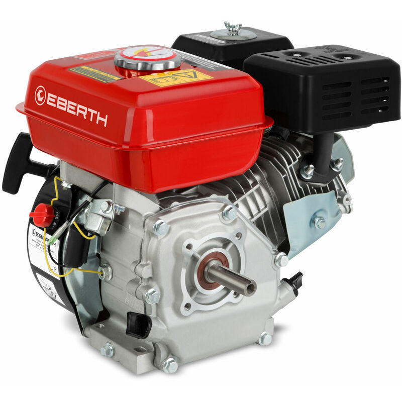 foto del prodotto eberth 6,5cv 4,8kw motore a scoppio 4 tempi, motore a 4 tempi, motore a benzina, motore benzina, albero 20mm, protezione olio bassa, 196cc motore