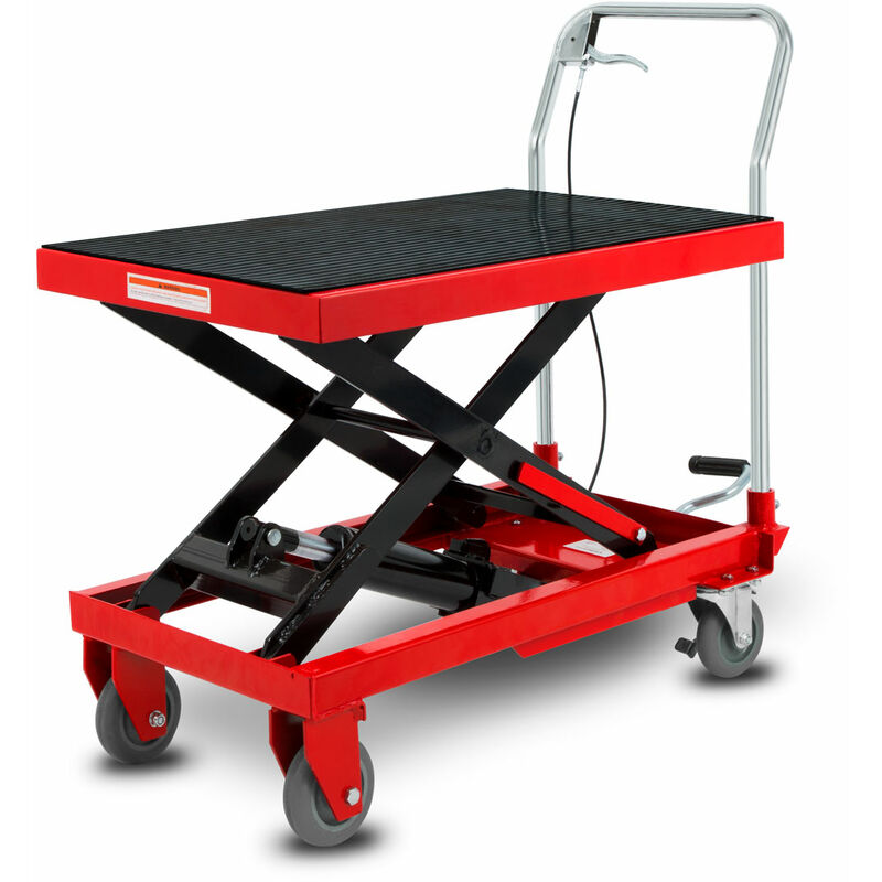 foto del prodotto eberth carrello elevatore a forbice tavolo di sollevamento idraulico capacit di carico 150kg tavolo 708x450mm, altezza di sollevamento 225 700mm,