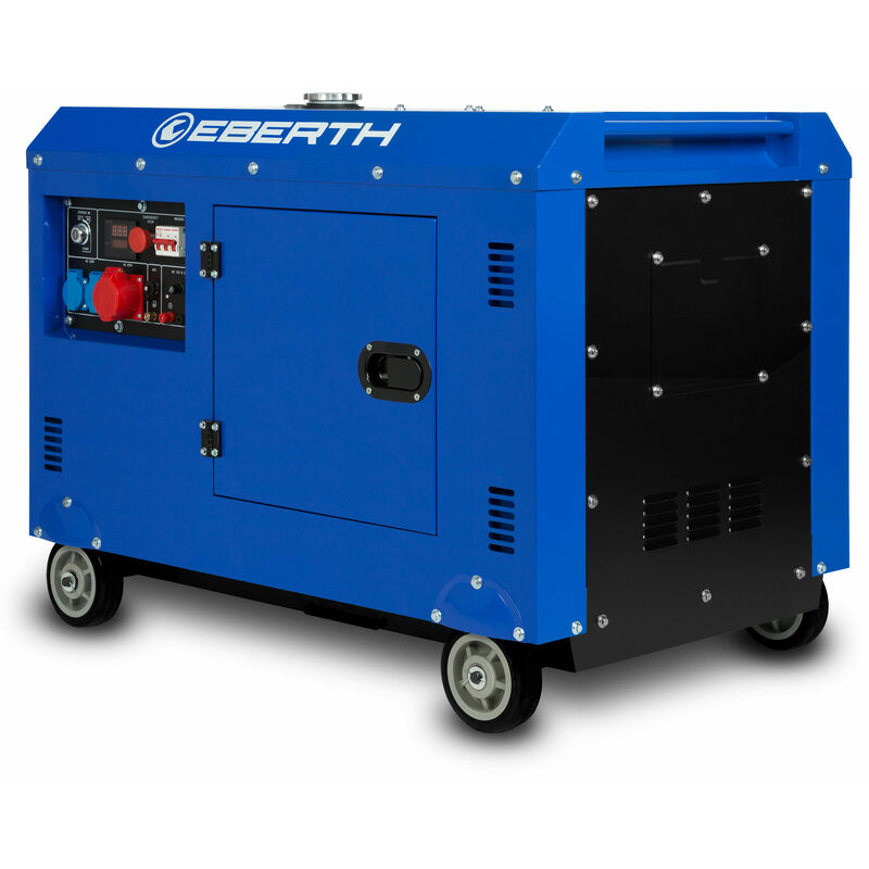 foto del prodotto eberth generatore di corrente diesel da 8000 watt, gruppo elettrogeno con motore diesel a 4 tempi da 13,9 cv, generatore trifase con 1x 400v, 2x