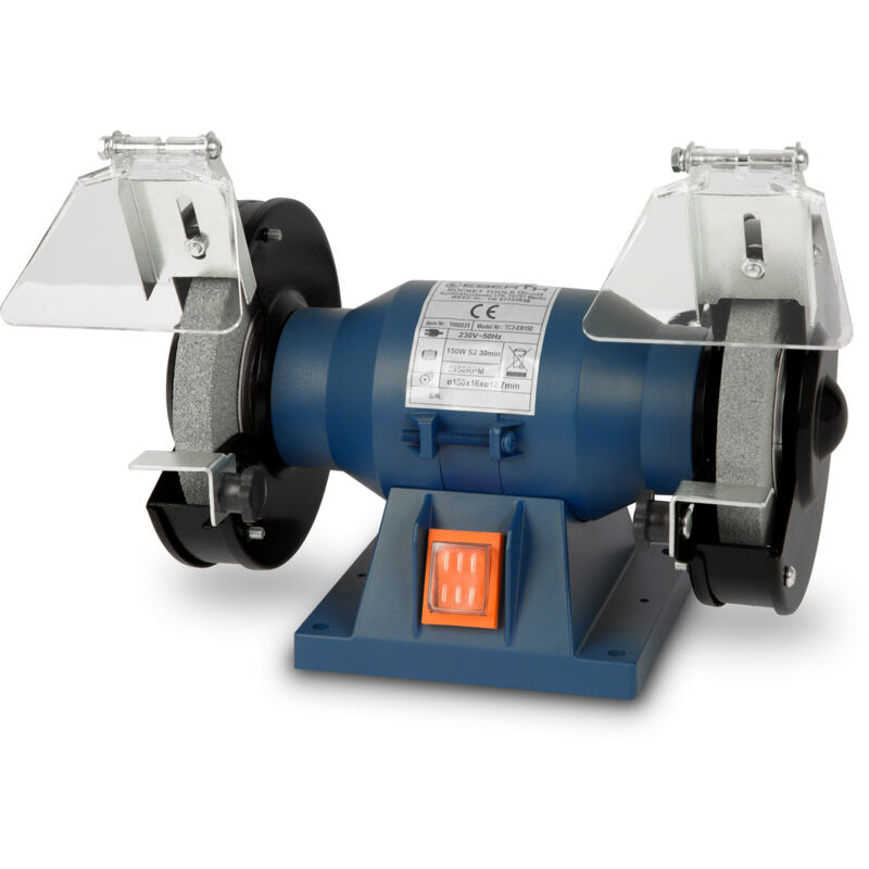 foto del prodotto eberth rettificatrice doppio macinino smerigliatrice doppia elettrica 150w, mola grossa a36, mola fine a60 con diametro 150mm, 2x parascintille, 2x