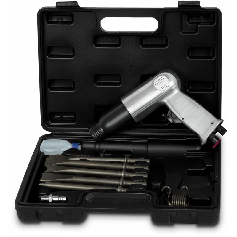 foto del prodotto eberth scalpello pneumatico martello pneumatico con set di utensili, set con 10 pezzi, scalpello pneumatico da 175 mm, 4500 colpi min, incl. 5