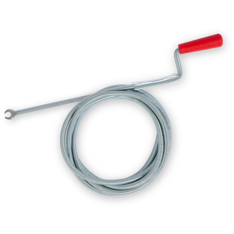 foto del prodotto eberth spirale per la pulizia dei tubi lunga 3 m e 9 mm, efficace spirale di scarico per tubi a partire da 40 mm, testa di perforazione a forma