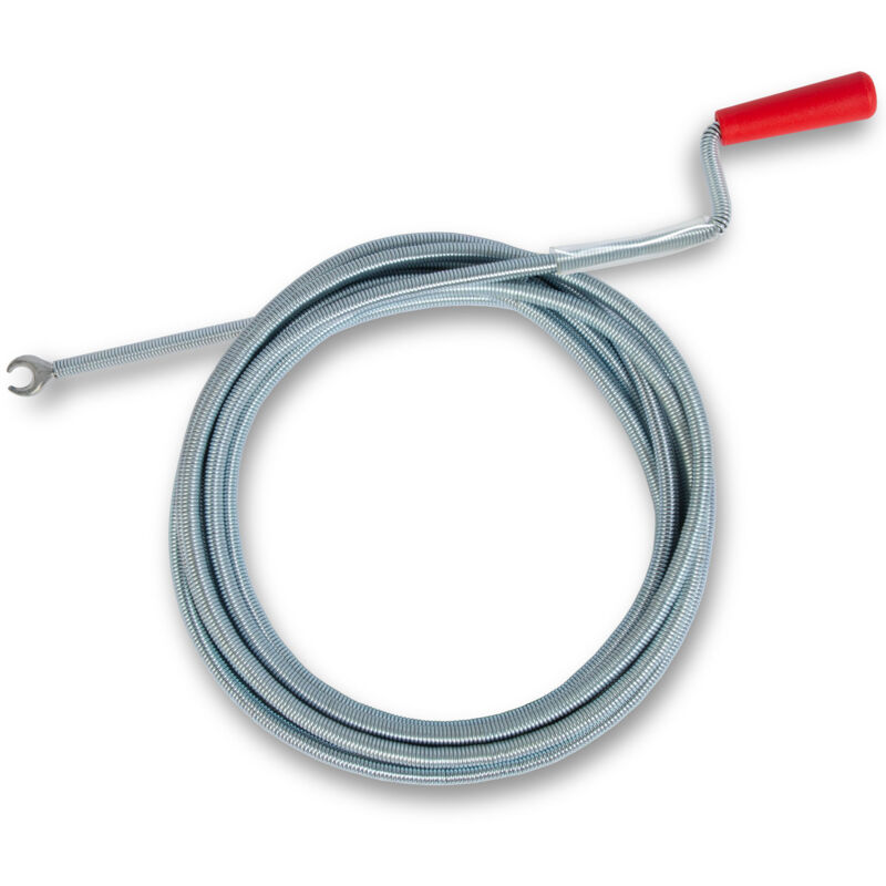 foto del prodotto eberth spirale per la pulizia dei tubi lunga 5 m e 9 mm, efficace spirale di scarico per tubi a partire da 40 mm, testa di perforazione a forma