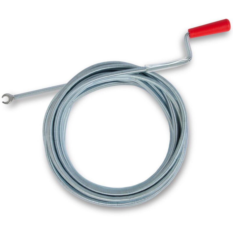 foto del prodotto eberth spirale per la pulizia dei tubi lunga 8 m e 9 mm, efficace spirale di scarico per tubi a partire da 40 mm, testa di perforazione a forma