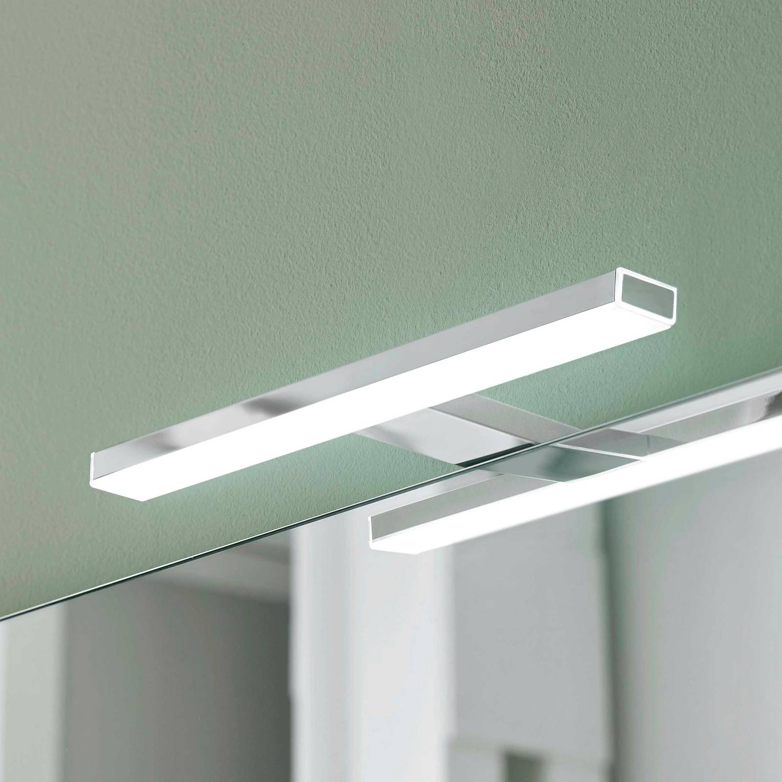 foto del prodotto ebir luce per specchio a led esther 2, cromo, 28 cm