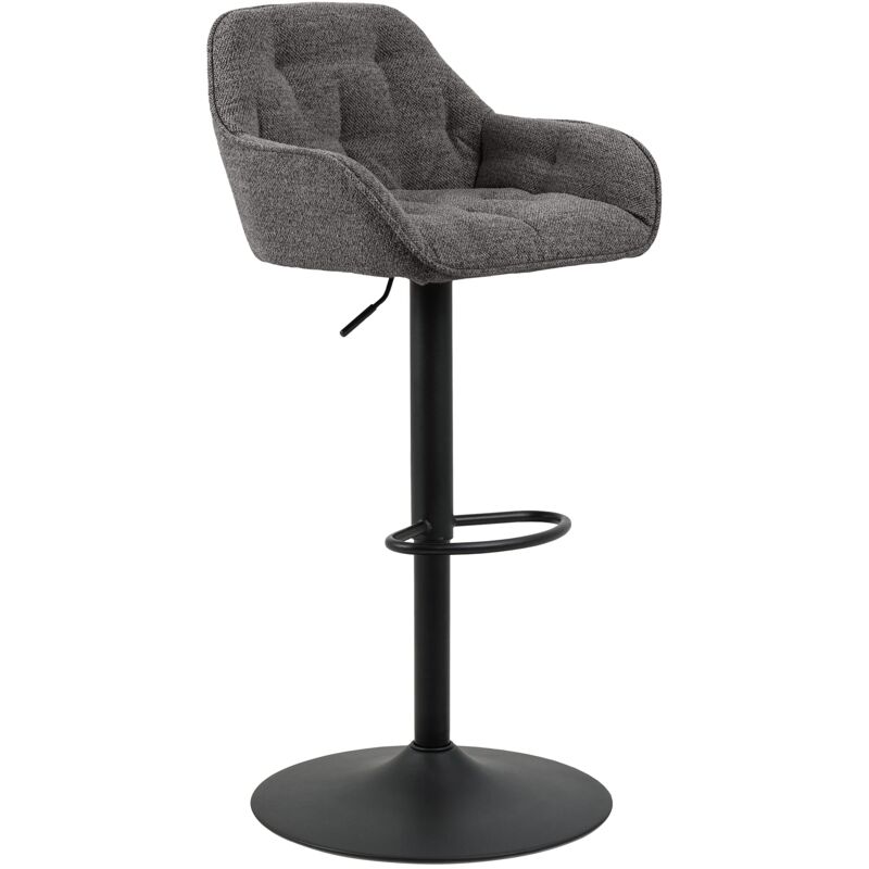 foto del prodotto ebuy24 ac design furniture bentley lounge set di 2 sgabelli da bar con schienale e braccioli, sgabello da bar imbottito con base a tromba nera,
