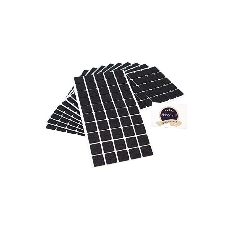 foto del prodotto ebuy24 adsamm 500 x feltrini autoadesivi nero 20x20 mm quadrato piedini per mobili in feltro da 3.5 mm di spessore pad protettivi per arredi