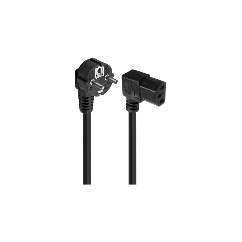 foto del prodotto ec1910 cavo de trasmissione nero 1,8 m accoppiatore c13 spina tipo f ewent