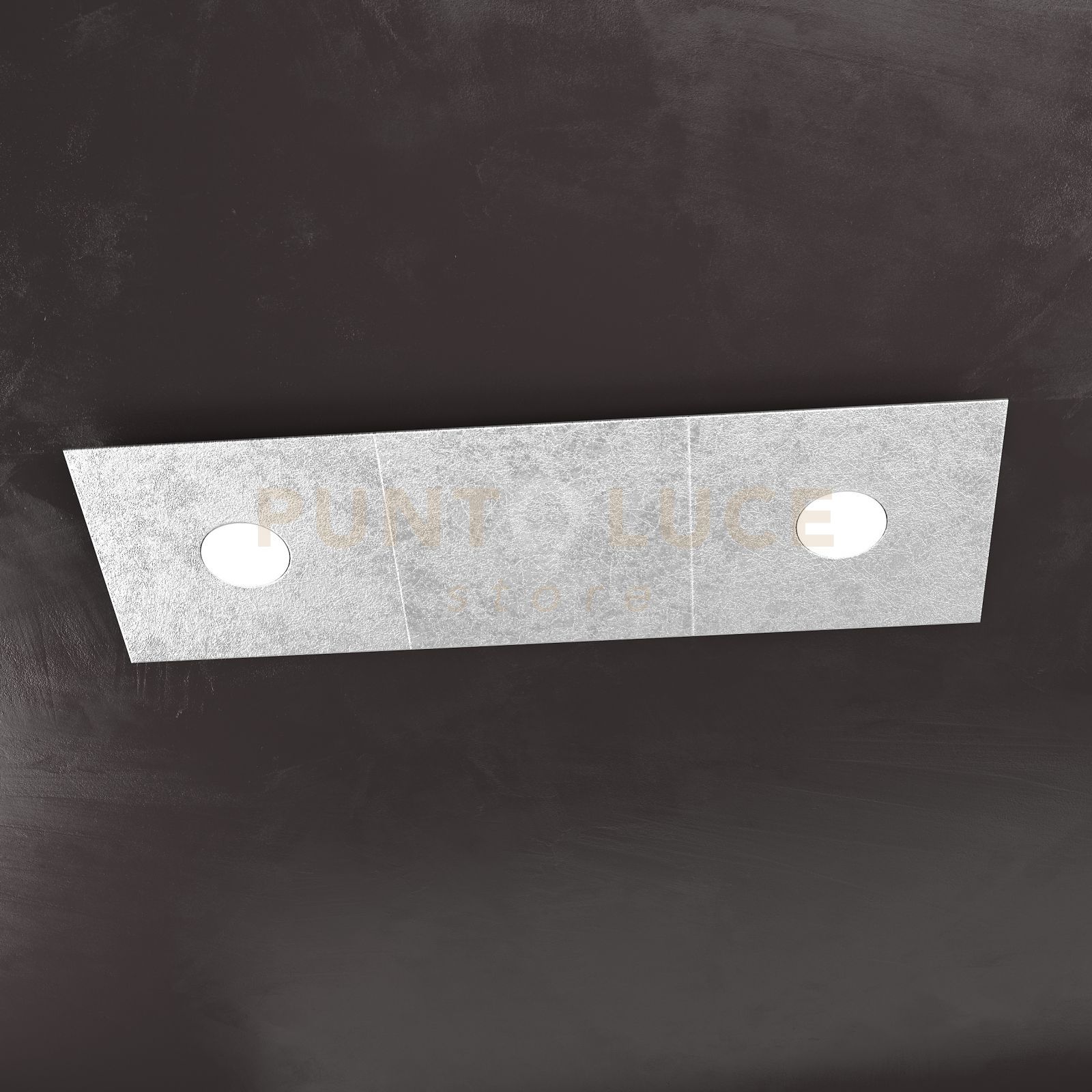 foto del prodotto eccentric applique plafoniera 2 luci 1 decorativo foglia argento 1156 2l1d fa