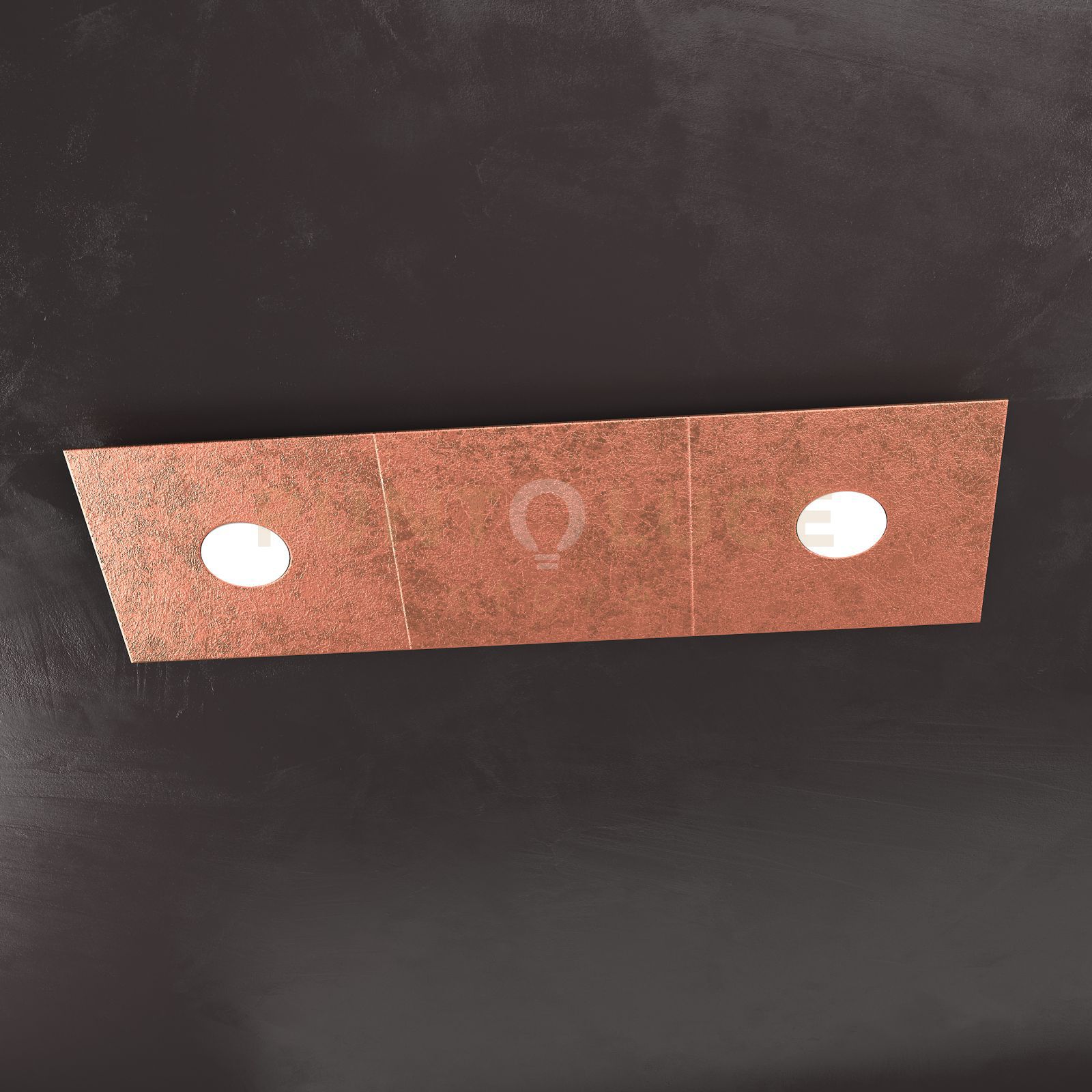 foto del prodotto eccentric applique-plafoniera 2 luci 1 decorativo foglia rame 1156-2l1d-fr