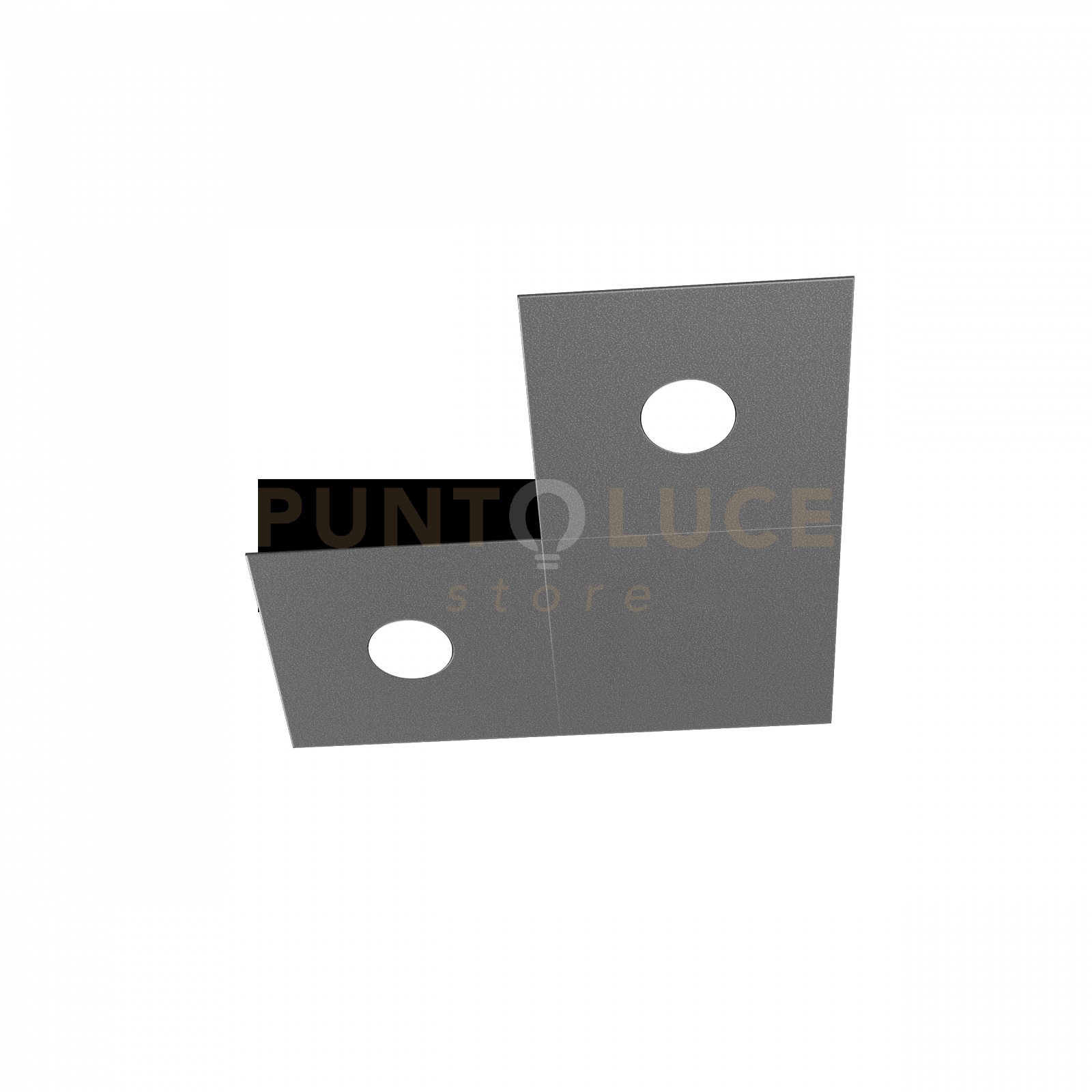 foto del prodotto eccentric applique-plafoniera 2 luci 1 decorativo grigio antracite 1156-2l1d-ga