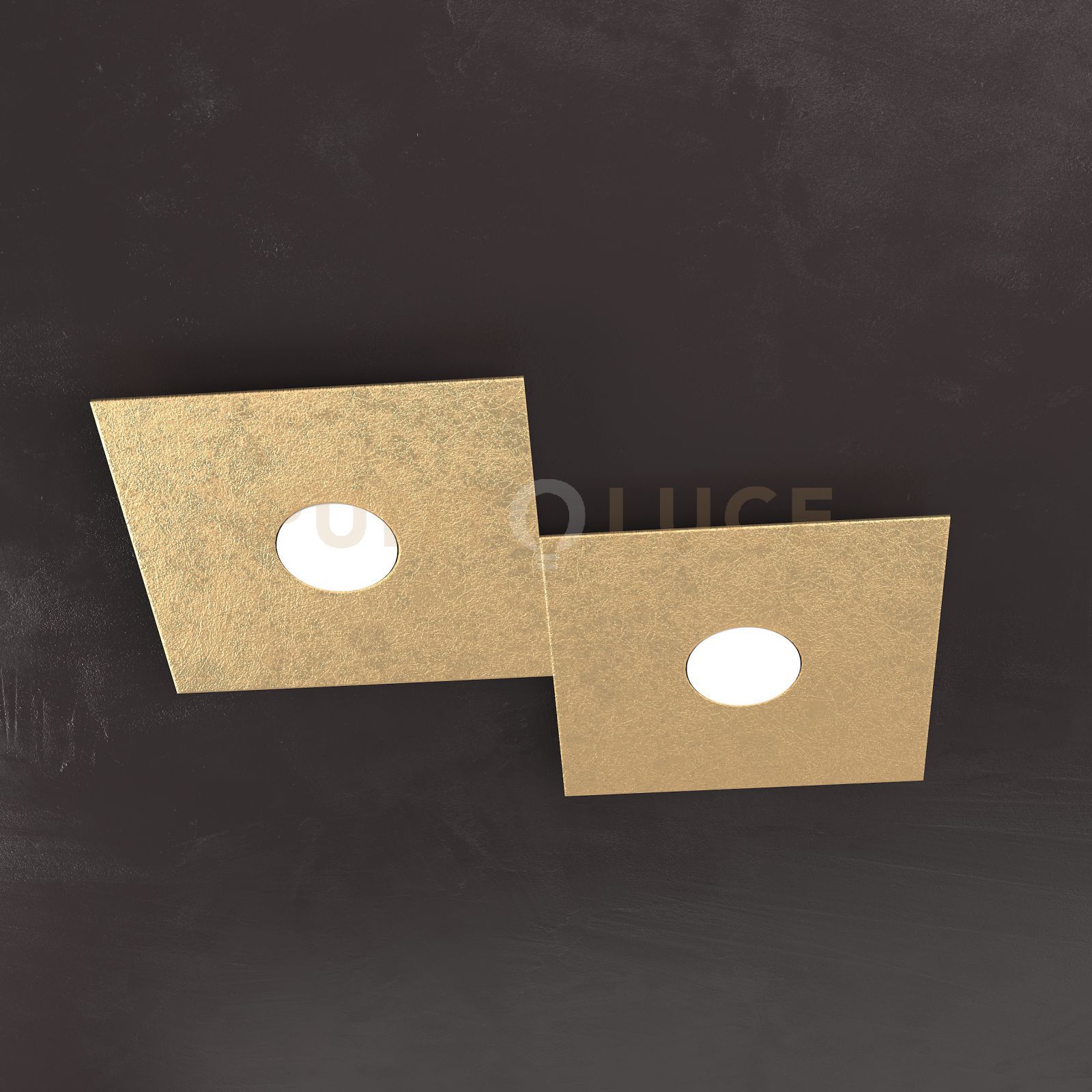 foto del prodotto eccentric applique plafoniera 2 luci foglia oro 1156 2l fo