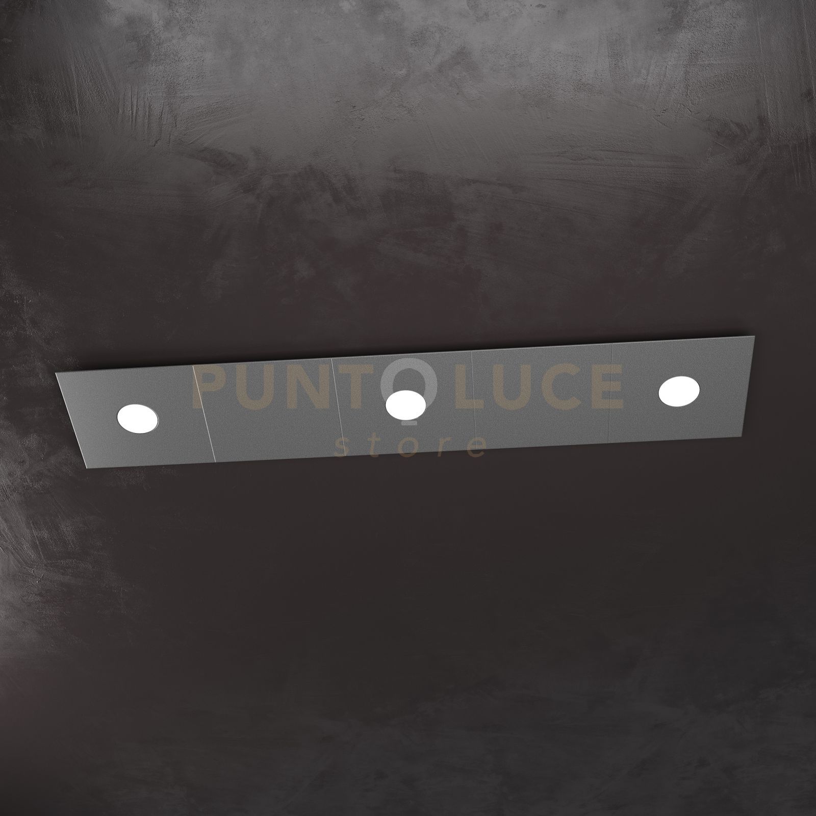 foto del prodotto eccentric applique plafoniera 3 luci 2 decorativo grigio antracite 1156 3l2d ga