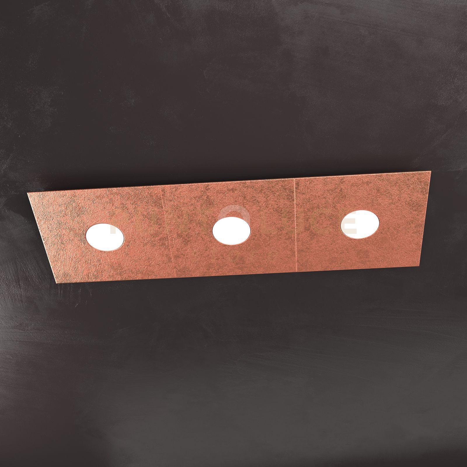 foto del prodotto eccentric applique plafoniera 3 luci foglia rame 1156 3l fr